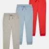 Friboo 3 PACK BASIC BOYS SWEATPANTS - Jogginghose - Grey, Blue, Red, Kinder