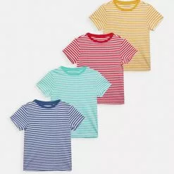 Friboo MPACK: 4 YARN DYE STRIPE T-SHIRT - T-Shirt Print - Multi-coloured - 917_blue - 502_turquoise - 505, Kinder