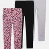 Friboo BASIC GIRLS 3 PACK - Leggings - Hosen - Pink - 402_grey - 102_black - 802, Kinder -Günstiges Friboo Geschäft c0edb8ffa30a4f519ce546294f1b6b0a