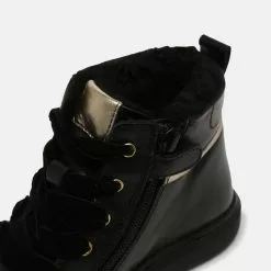 Friboo LEATHER - Schnürstiefelette - Black, Kinder -Günstiges Friboo Geschäft c25e40c03ffd4857990210ebc5af22b9